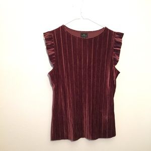 Worthington Maroon Velvet Top